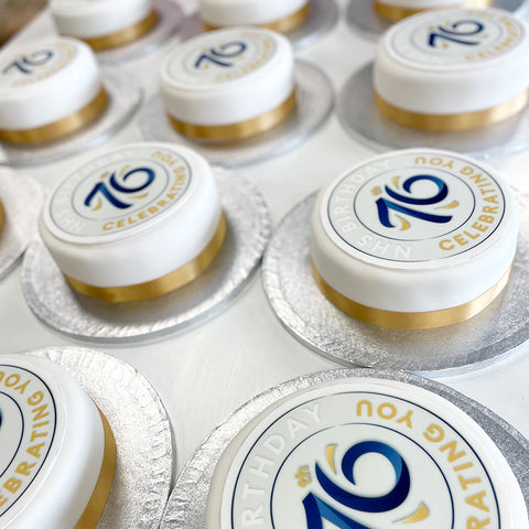 BRANDED CELEBRATION CAKES WITH YOUR LOGO. SEND TO MULTIPLE UK ADDRESSES
