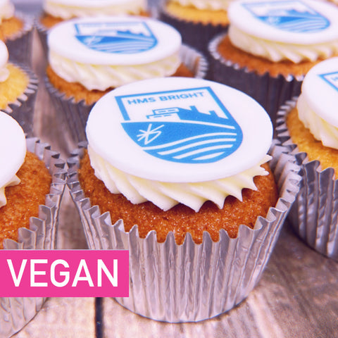VEGAN LOGO BRANDED CUPCAKES - UK DELIVERY