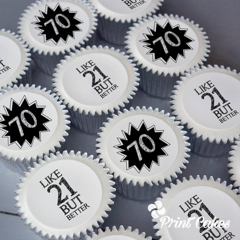 70th birthday cupcake gift box | UK Delivery