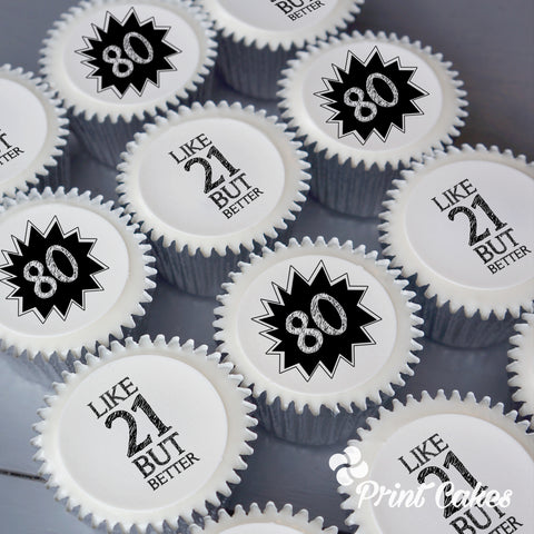 80th birthday cupcake gift box | UK Delivery