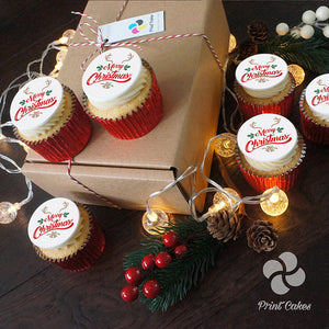 Merry Christmas Buttercream Cupcake Gift Box