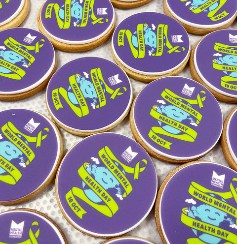WORLD MENTAL HEALTH DAY BISCUITS WITH PRINTED EDIBLE TOPPER