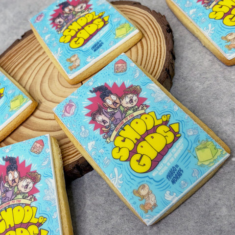 edible printed iced rectangle biscuits for promotional event. 