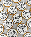 Biscuits with a kangaroo storage logo in Print Cakes bakery