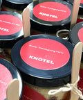 branded cake jars for event with logo sticker and spoon - shop printcakes.co.uk