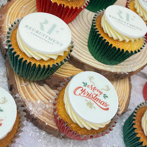 Merry Christmas Logo Cupcakes Gift Box