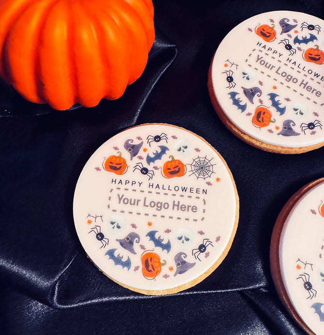 HALLOWEEN THEMED BISCUITS - PERSONALISE WITH YOUR COMPNAY LOGO
