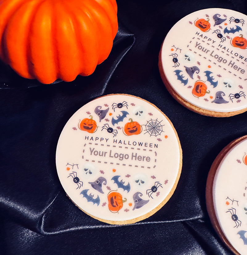 HALLOWEEN THEMED BISCUITS - PERSONALISE WITH YOUR COMPNAY LOGO