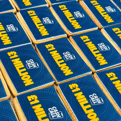 rectangle branded biscuits for corporate event in london - fully edible iced image