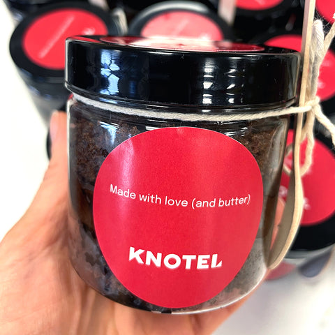 Chocolate cake Jar with branded sticker