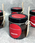branded promotional cakes jars for event personalised with logo sticker