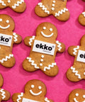 Gingerbread men cookies with branding for company event. UK delivery