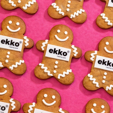 Gingerbread men cookies with branding for company event. UK delivery