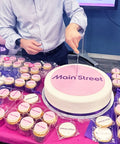 SPONGE CAKE WITH BRANDED IMAGE EDIBLE PRINT FOR CORPORATE CELEBRATIONS