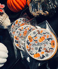 PACKAGED HALLOWEEN BISCUITS WITH PUMPKIN, WHITCH AND BAT DESIGN