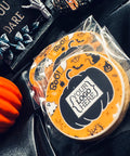 halloween biscuits with pumpkin and customisable company logo