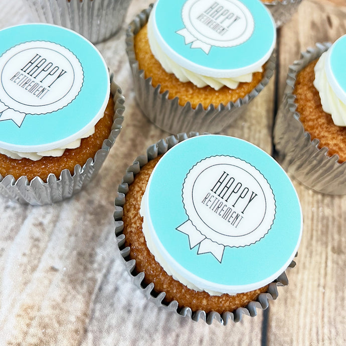 HAPPY RETIREMENT CUPCAKE GIFT BOX - SHOP PRINTCAKES.CO.UK