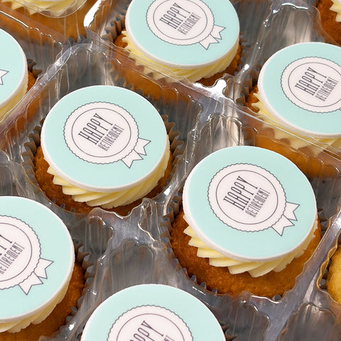 HAPPY RETIREMENT THEMED CUPCAKES GIFT - UK DELIVERY