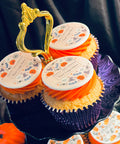 halloween cupcake for client gift with company logo - printcakes.co.uk