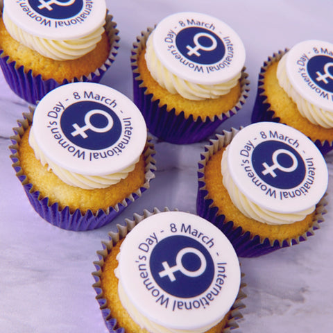 international womens day logo cupcakes - uk delivery