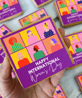happy international women's day iced biscuits - square shape - uk delivery