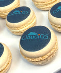 LOGO BRANDED MACARON WITH BLUE LOGO