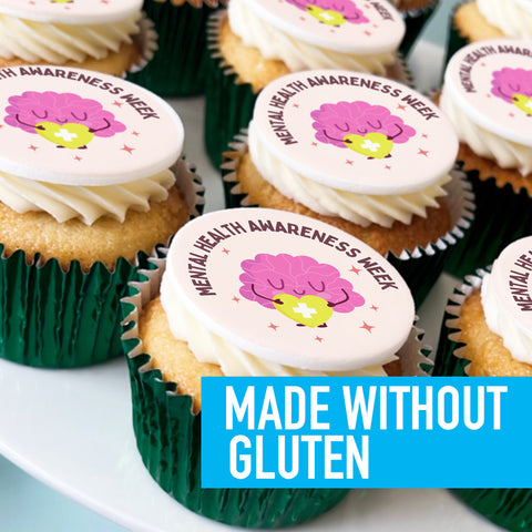 Happy Brain Mental Health Awareness Cupcakes | Made W/O Gluten