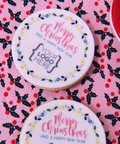 christmas wreath logo biscuits  - uk delivery