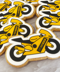 motor bike logo printed biscuits order at print cakes