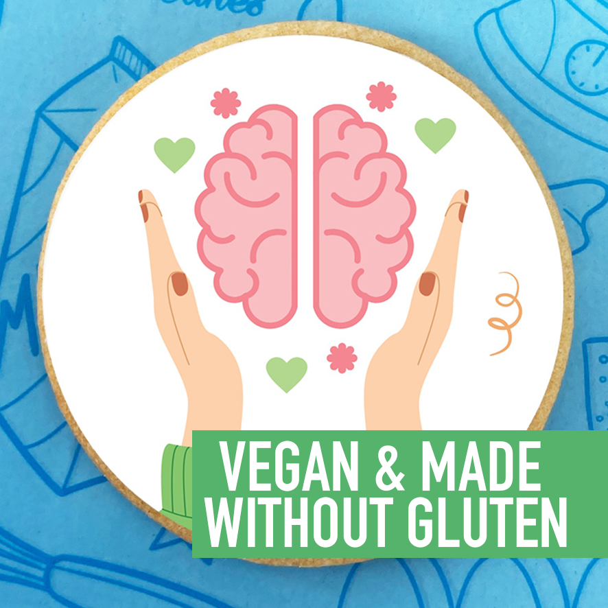 vegan mental health graphic biscuits - uk delivery