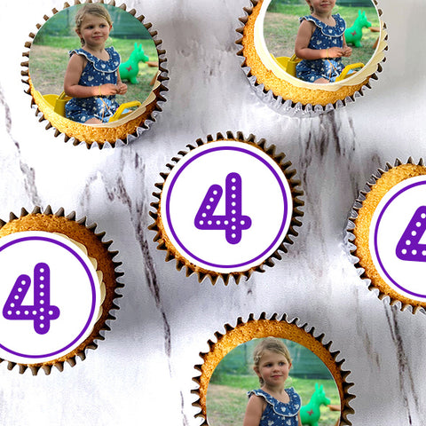 Photo & Number Cupcakes | Personalised Birthday Cupcakes