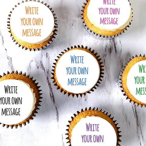 Cupcakes gift box with personalised message toppers. UK delivery