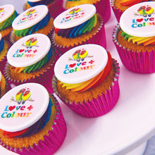 pride rainbow branded cupcakes