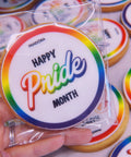 Pride branded biscuits for a company event, individually packaged with Happy Pride Month message