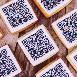 qr code branded biscuits for events
