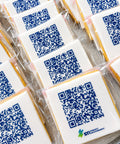 QR CODE BISCUITS WITH COMPANY LOGO INDIVIDUALLY WRAPPED FOR EVENTS