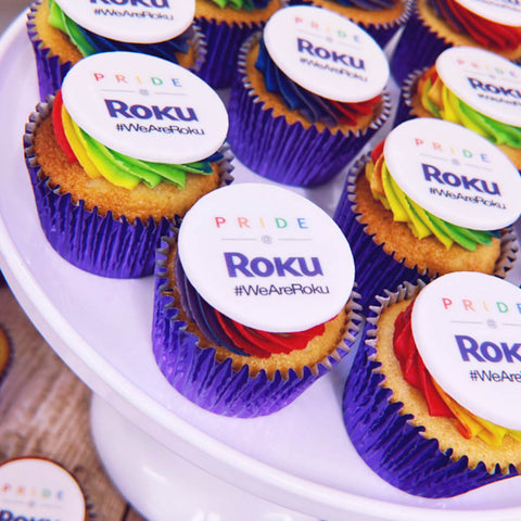 gluten free pride cupcakes for uk delivery with company logo