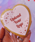 VALENTINES DAY HEART SHAPED BISCUIT WITH COMPANY LOGO