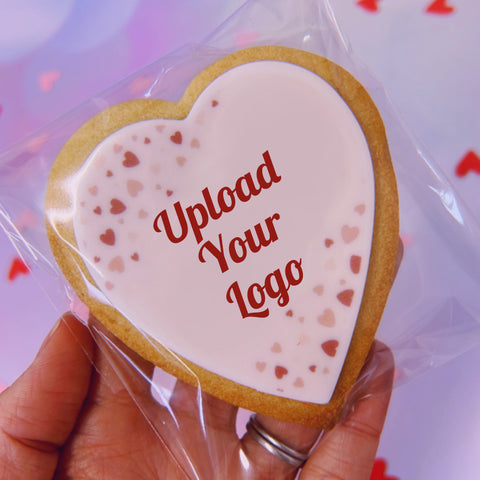 VALENTINES DAY HEART SHAPED BISCUIT WITH COMPANY LOGO