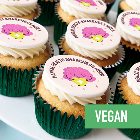 vegan mental health awareness cupcakes