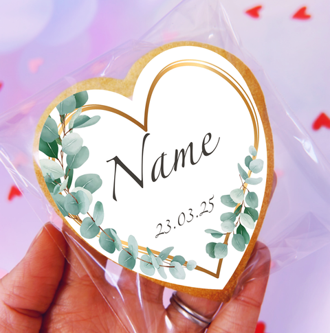 Wedding Favour Guest Place Name Biscuit | Heart Shaped
