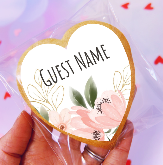 WEDDING BISCUIT PLACE NAMES - FLORAL