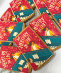 book launch biscuits with edible book cover icing print
