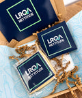 branded biscuit and branded tea bag gift box with printed postcard for employees