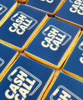 branded rectangle biscuits with full colour edible print on icing. 