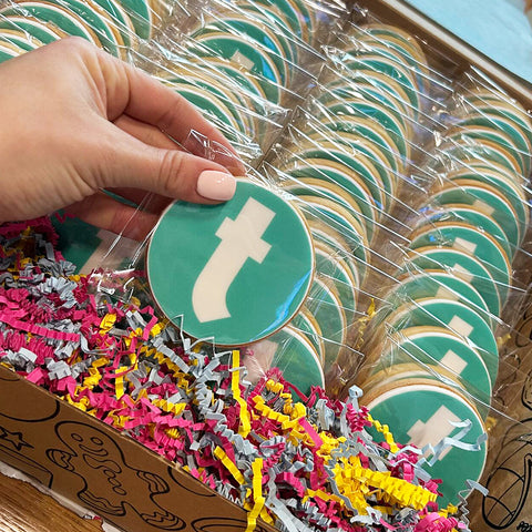 Round Branded Biscuits | Full Image