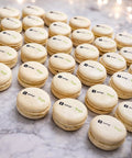 macarons with branded printed logos