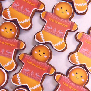 gingerbread men with edible logo