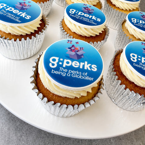 branded cupcakes for Global radio - employee treats