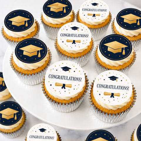 graduation cupcakes with congratulations message - send a gift box